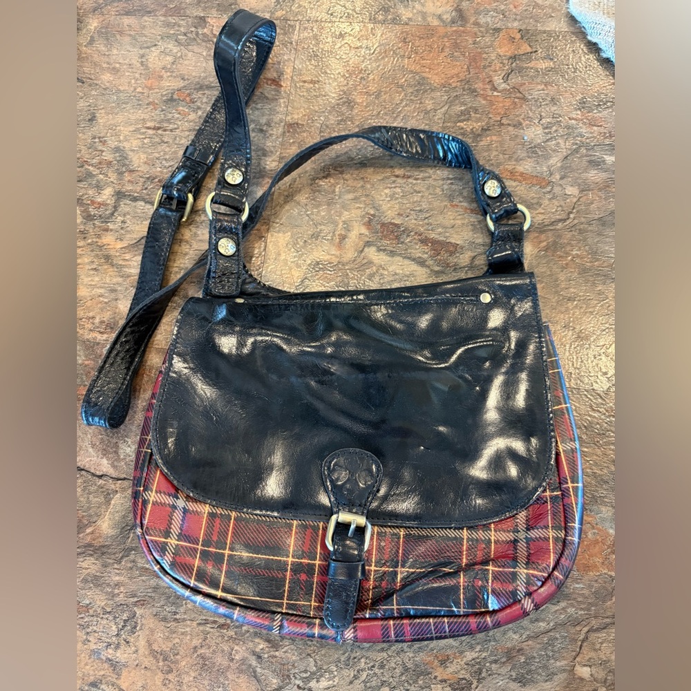 PATRICIA NASH London Tartan Plaid Leather crossbody Handbag